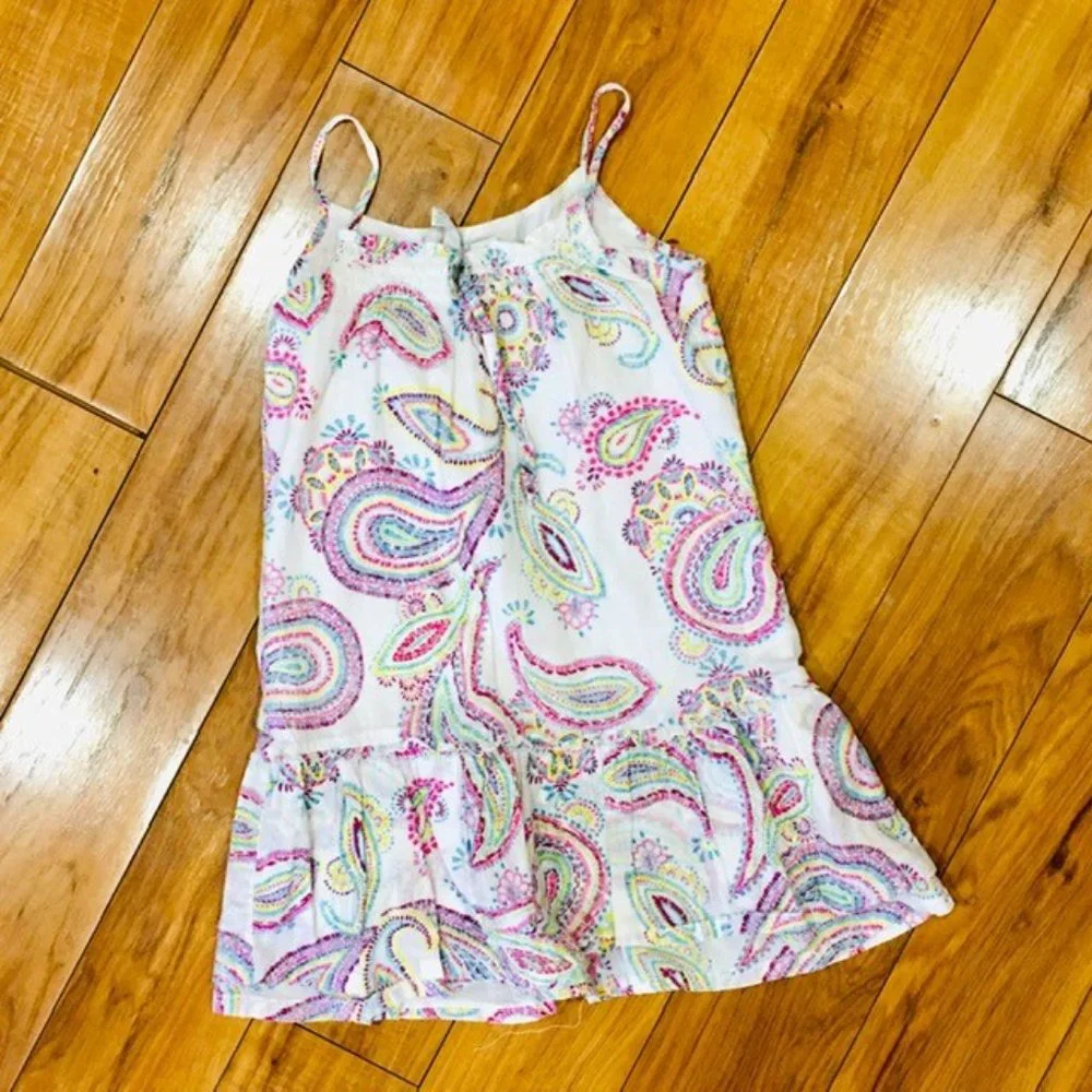 Easter spring girl dress paisley floral boho sundress school summer 6 7